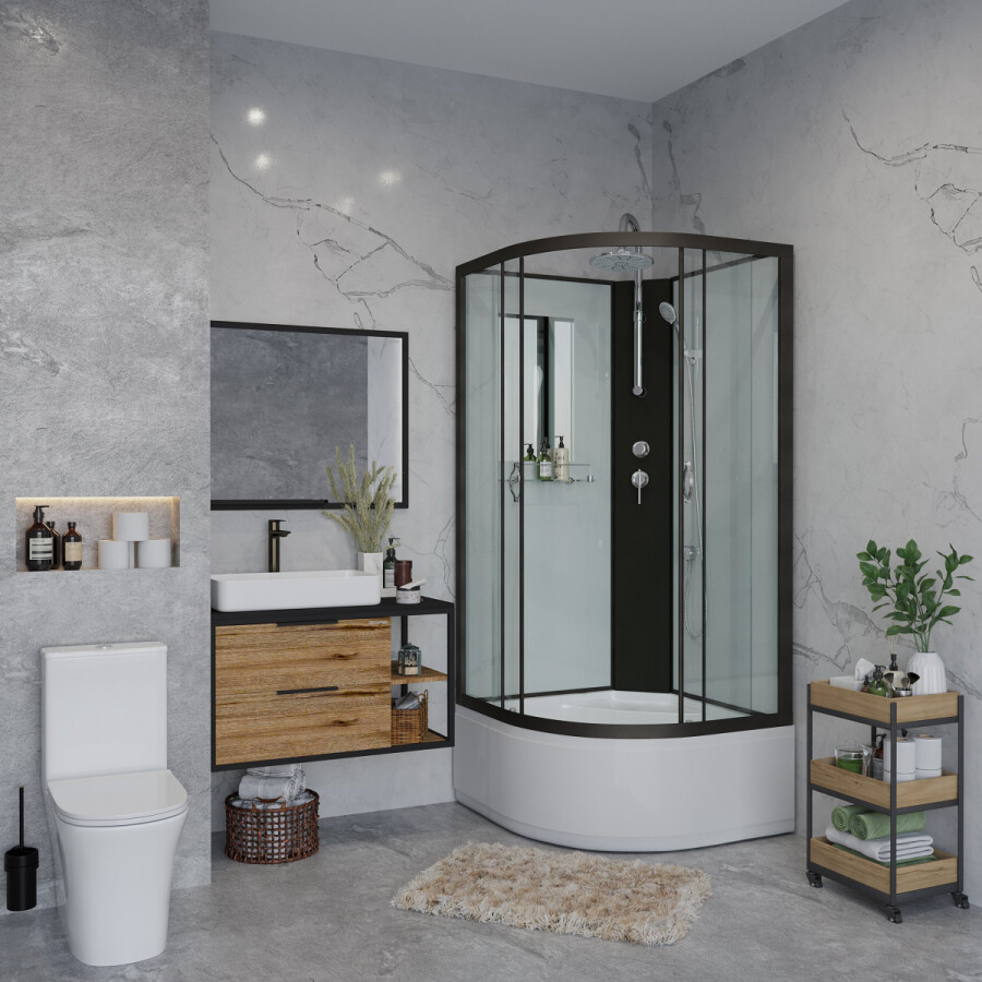 Niagara NG 6707-14BKT Душевая кабина 80x80 Без крыши с тропическим душем 67071414BKT