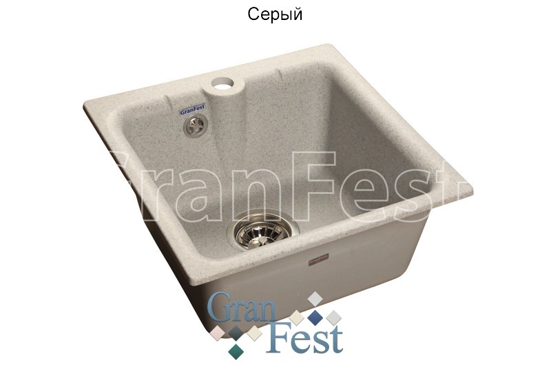 GranFest Practic GF-P-420 кухонная мойка серый 41.7 х 41.7 см