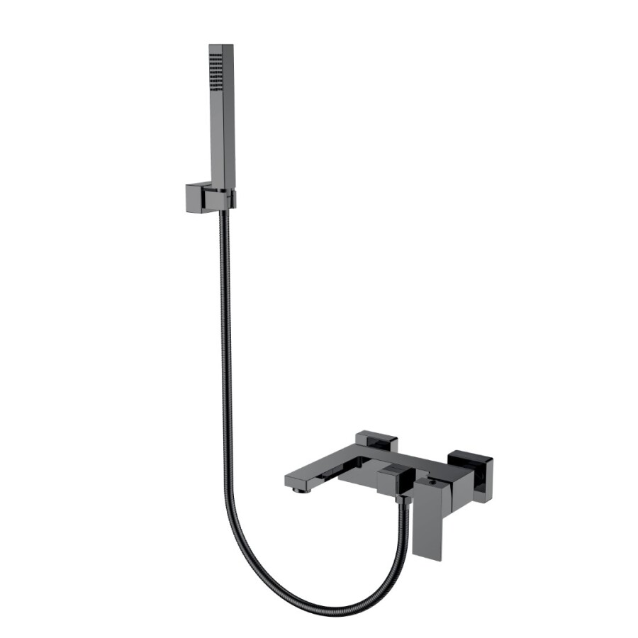 Смеситель для ванны с душевым гарнитуром Boheme Qubic Shine Gun Metal 473-SGM