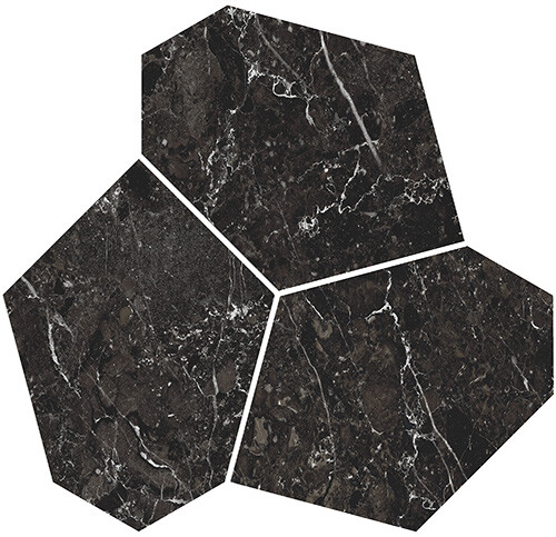 Керамический гранит Декор Kerama Marazzi Прованс Марсель наборный Черный матовый обрезной 26,5x25,5x0,9 KMD2HID028GR