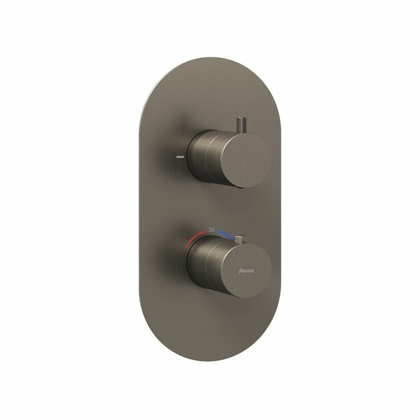 Ravak Espirit Термостат для душа встраиваемый 2 потребителя графит матовый X070323