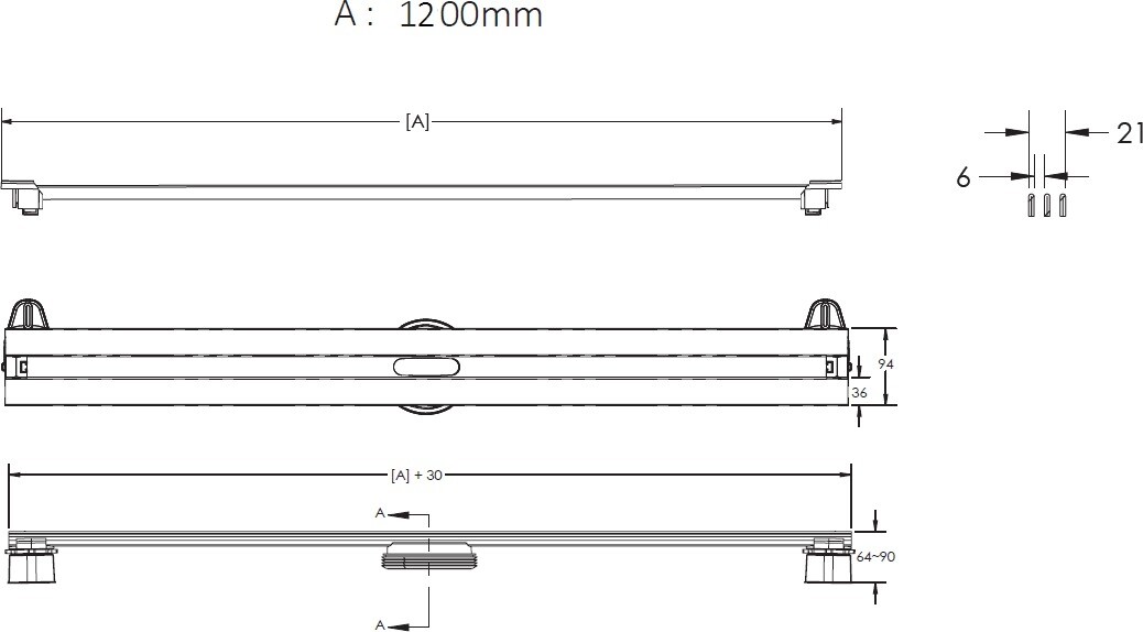 Berges Wasserhaus Super Slim 090184 Душевой лоток 1200 мм