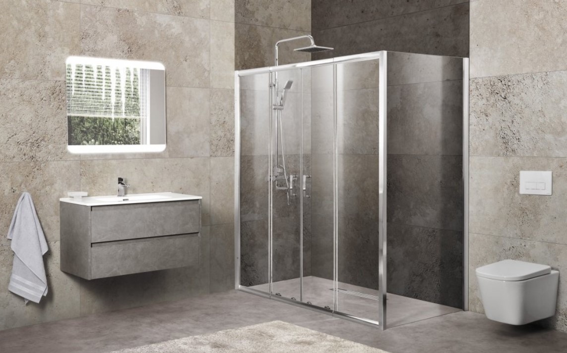 BelBagno UNIQUE-AH-21-150/180-90-C-Cr душевое ограждение