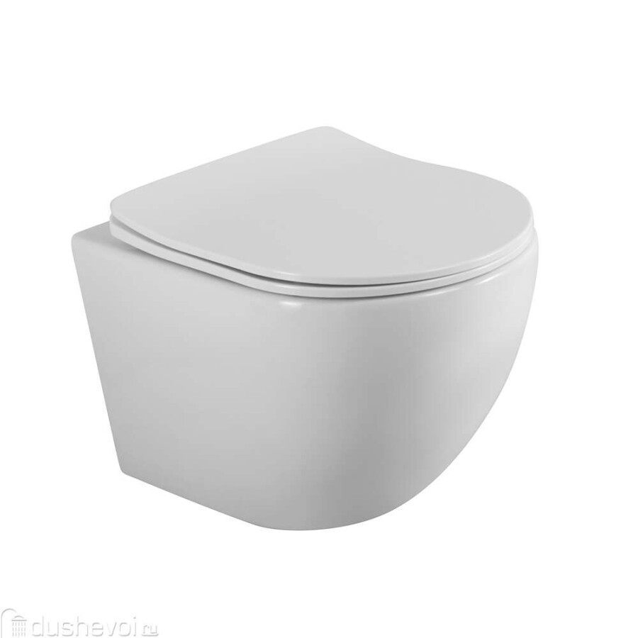 Унитаз подвесной BelBagno UNO 2.0 безободковый с сиденьем дюропласт soft close BB7306CHR/SC