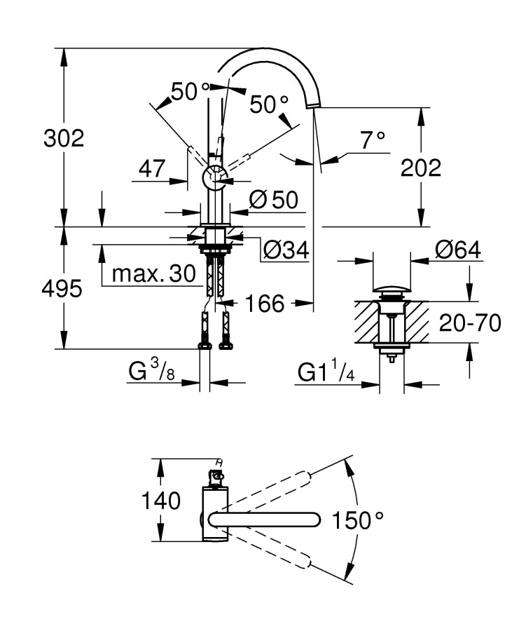 Grohe Atrio New 32042DC3 смеситель для раковины 28 мм