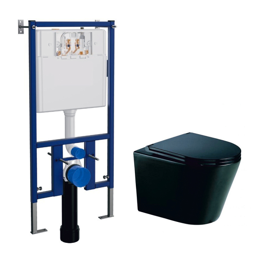 Loranto инсталляция с подвесным унитазом Azario Teramo 4501+AZ -053E-R-MB/ AZ-0053-MB