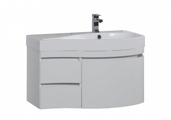 Aquanet Сопрано 95 тумба с раковиной 00213001 подвесная, правая