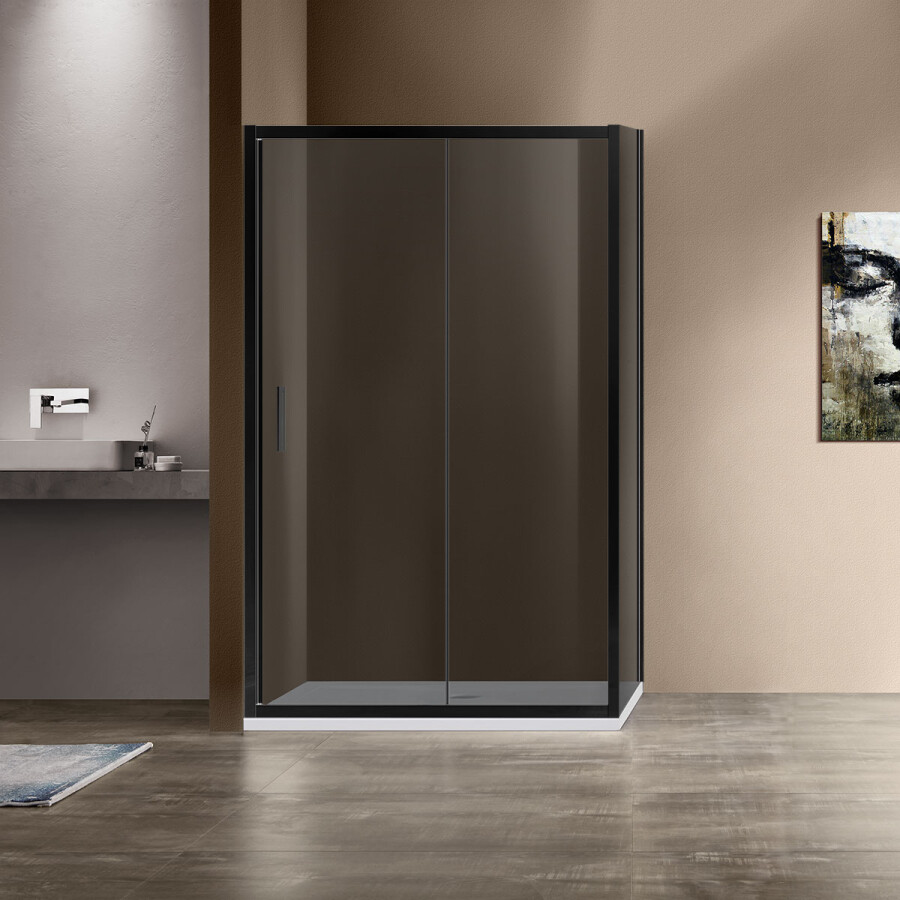 Vincea Garda душевой уголок VSR-1G9012CGB 120х90 черный, стекло тонированное