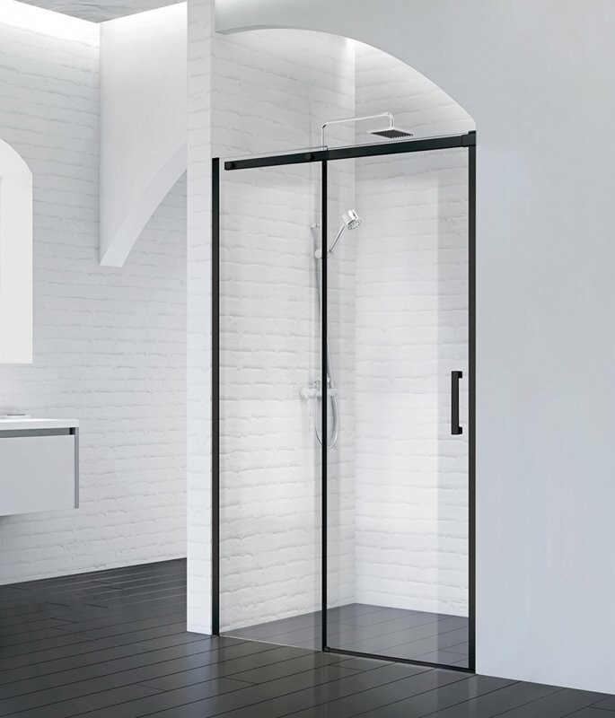 BelBagno Acqua душевая дверь 150 см, прозрачная, черная ACQUA-BF-1-150-C-NERO
