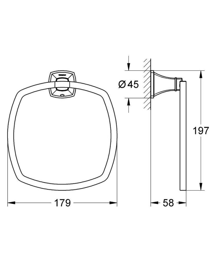 Grohe Grandera 40630000 полотенцедержатель кольцо