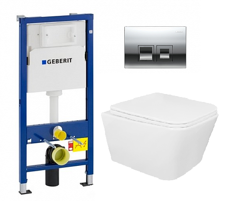Инсталляция Geberit Duofix Delta 458.149.21.1 с клавишей и унитазом Loranto 87268