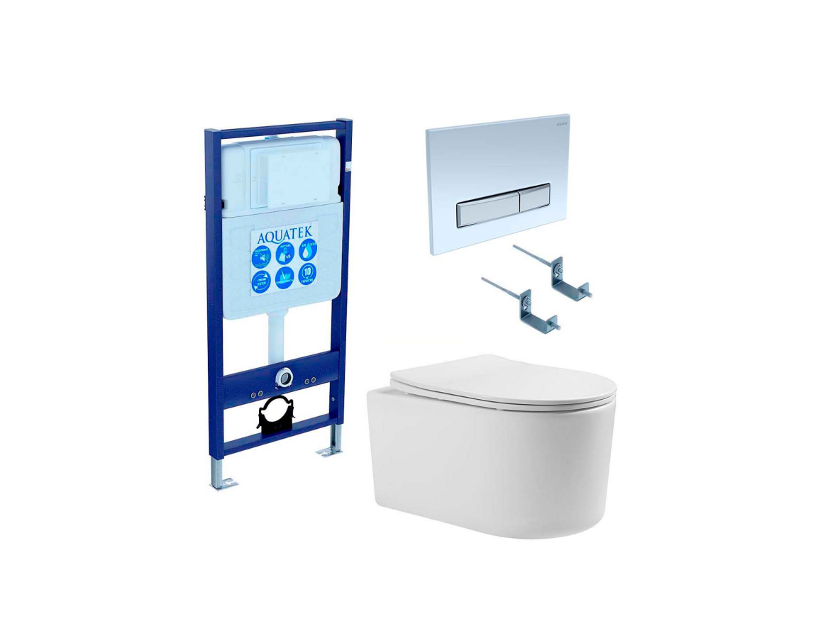 Aquatek Мия сет 4в1 (унитаз+инсталляция+кнопка смыва+крепления)