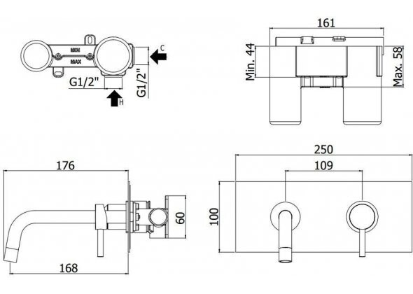 Paffoni Light LIG101NKN/M смеситель для раковины никель