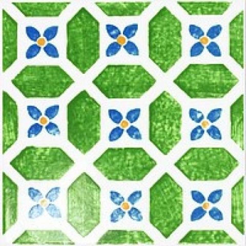 Tubadzin Majolika Avignon 14 20х20 см декор настенный зеленый