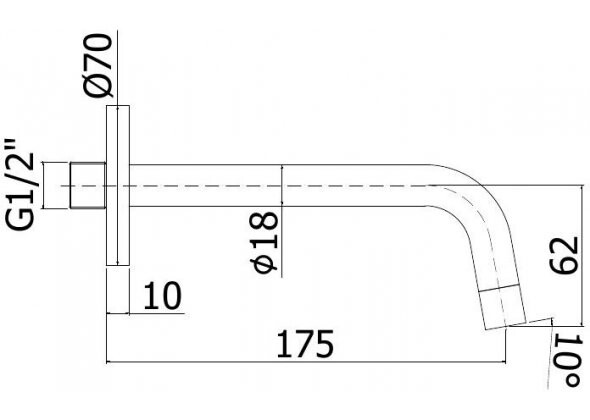 Paffoni Light ZBOC045ST излив для ванны сталь