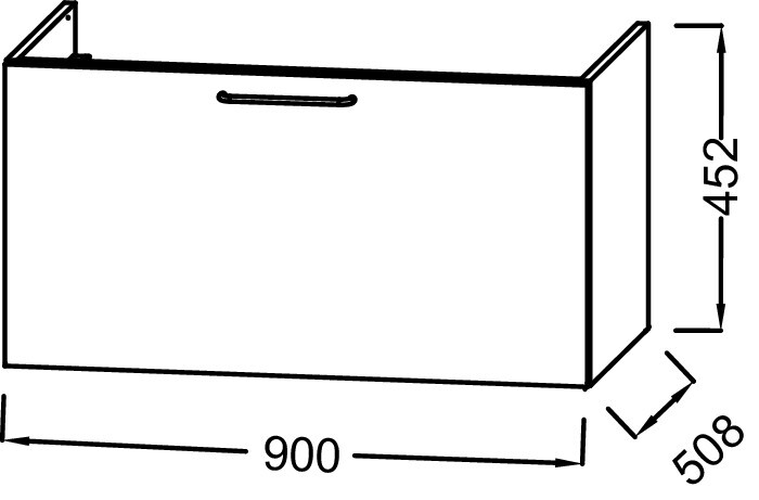 Jacob Delafon Odeon Rive Gauche EB2513-R5-E52 90 см тумба под раковину подвесная