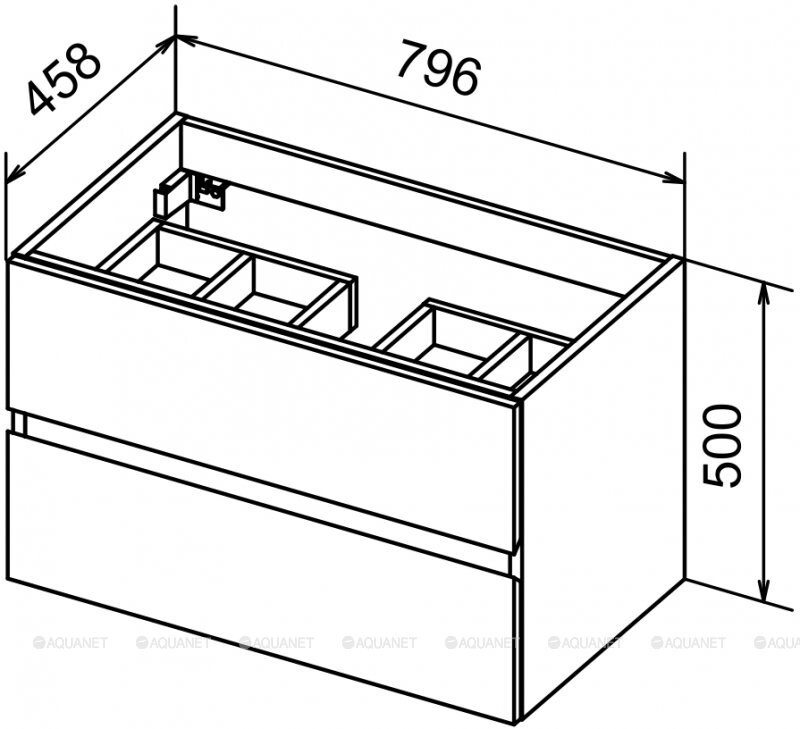 Cezares Molveno 80*46 см beton тумба с раковиной подвесная MOLVENO-90-2C-SO-BET
