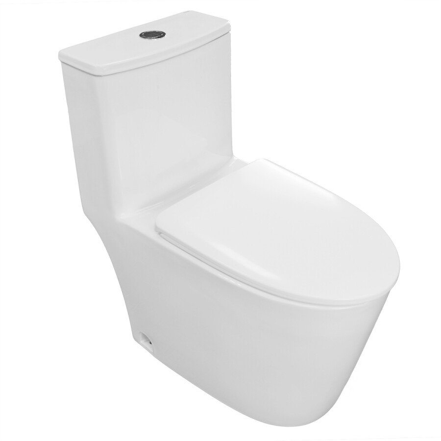 Унитаз-моноблок Azario ANSA 385х695x775 безободковый, в комплекте с сиденьем дюропласт микролифт, белый AZ-2301