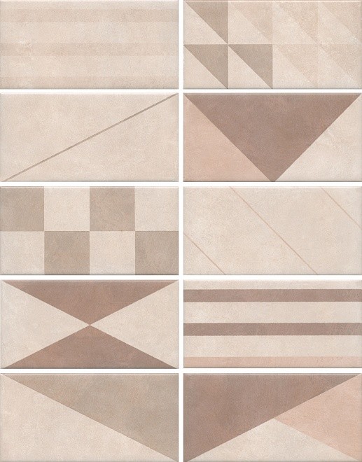 Kerama Marazzi Александрия 20х10 см плитка настенная светлая микс 19034