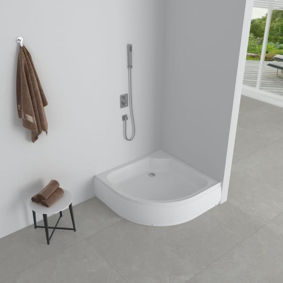 Поддон акриловый 90х90х25 полукруглый (с сифоном) EG230026