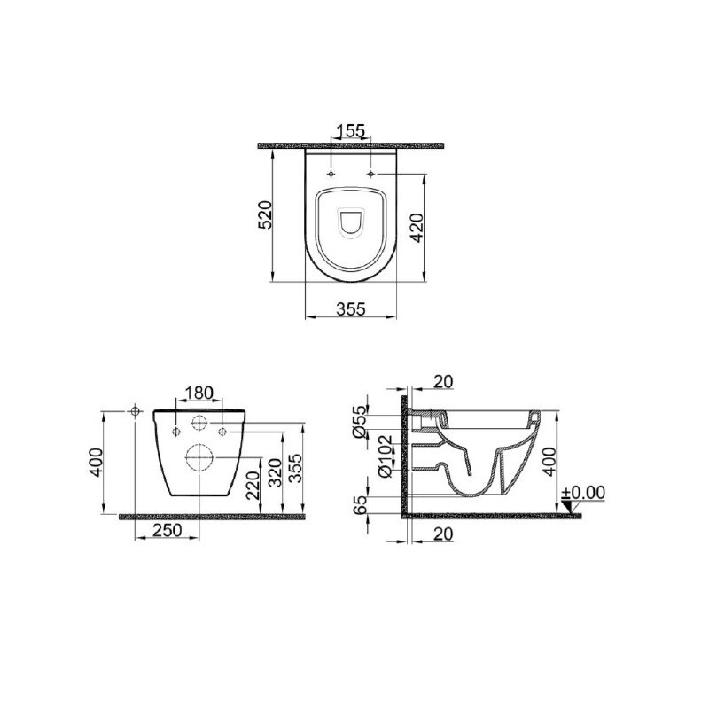 Kale Idea 2.0 унитаз безободковый с крышкой 310200100280+310200700032