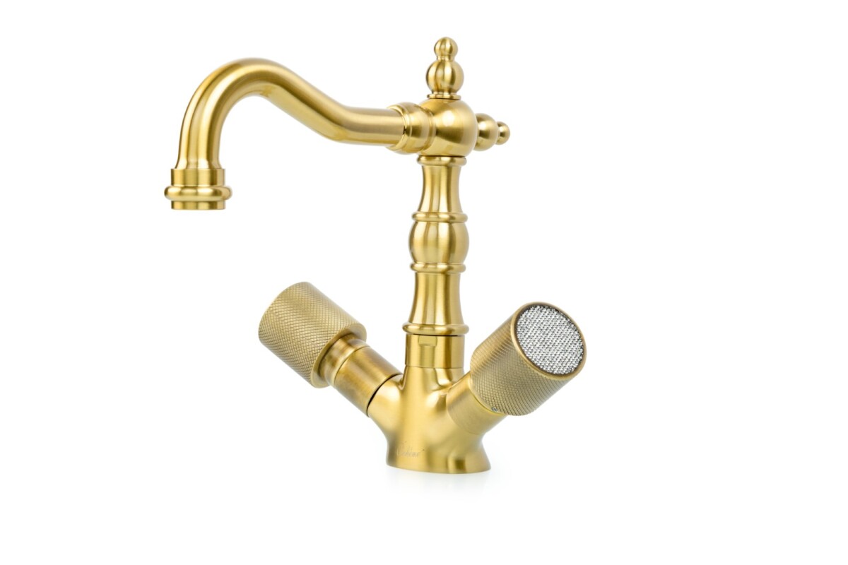 Смеситель для раковины высокий Boheme Royal Cristal Бронза 312-Royal/CRST