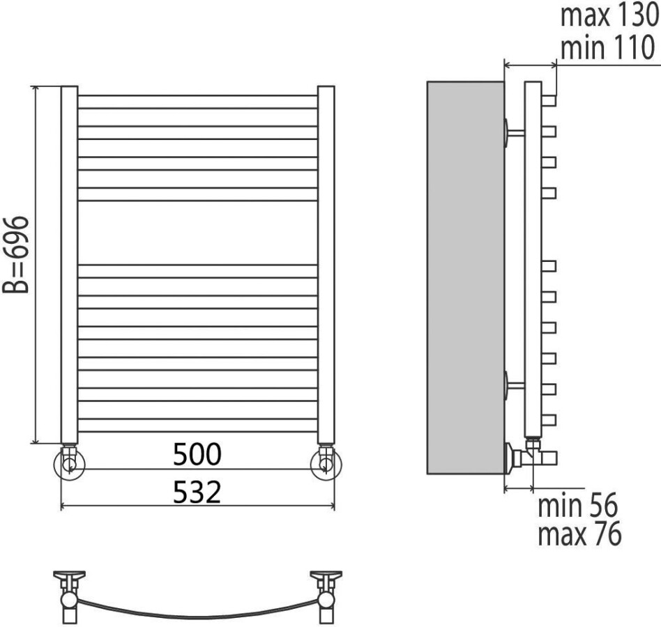 Terminus Авиэль П10 полотенцесушитель водяной 500*696