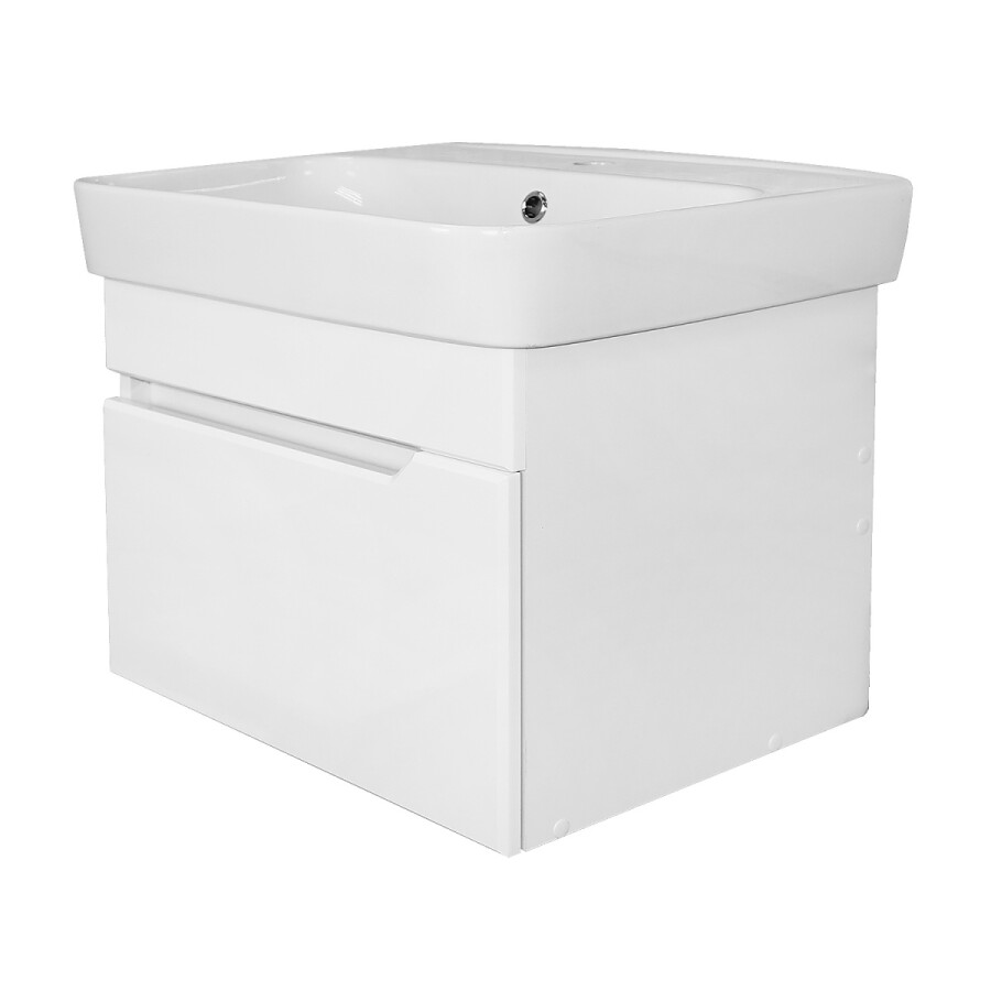 Комплект Тумба Loranto Mari 600х420х490 подвесная, с раковиной Сканди 60, белый CS00092983