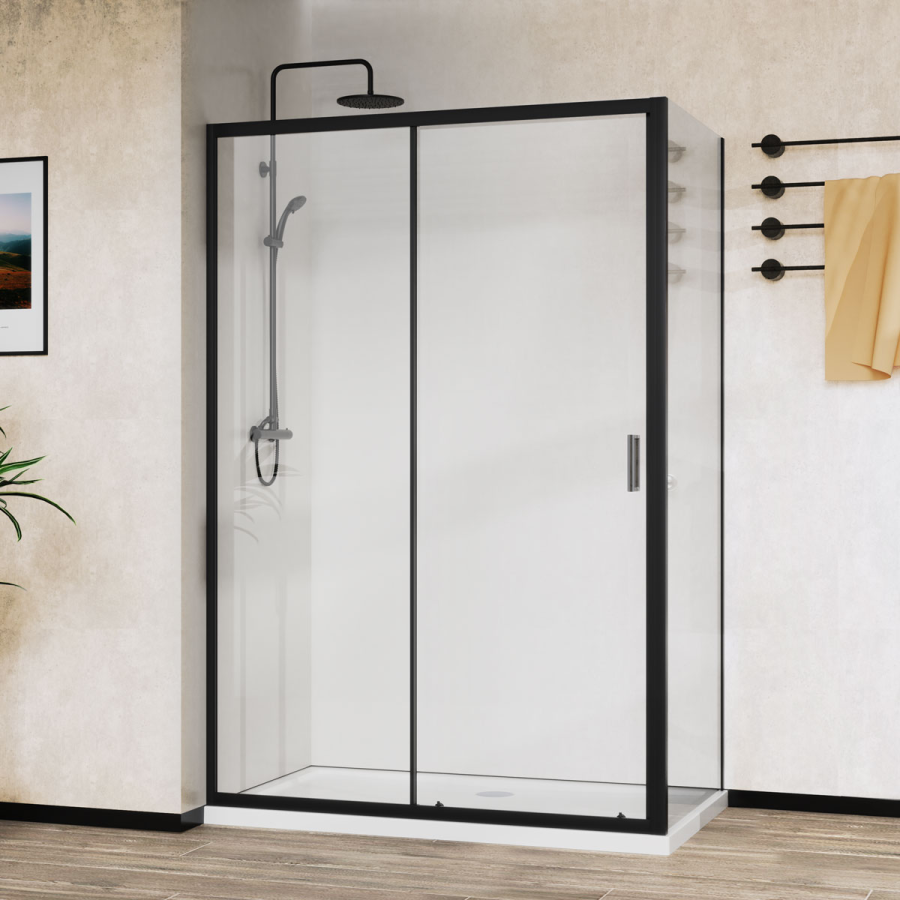 Vincea City душевой уголок 120х90 см черный / прозрачный VSR-5CT9012CLB