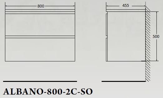 BelBagno Albano 80 см тумба с раковиной ALBANO-800-2C-SO-RR подвесная