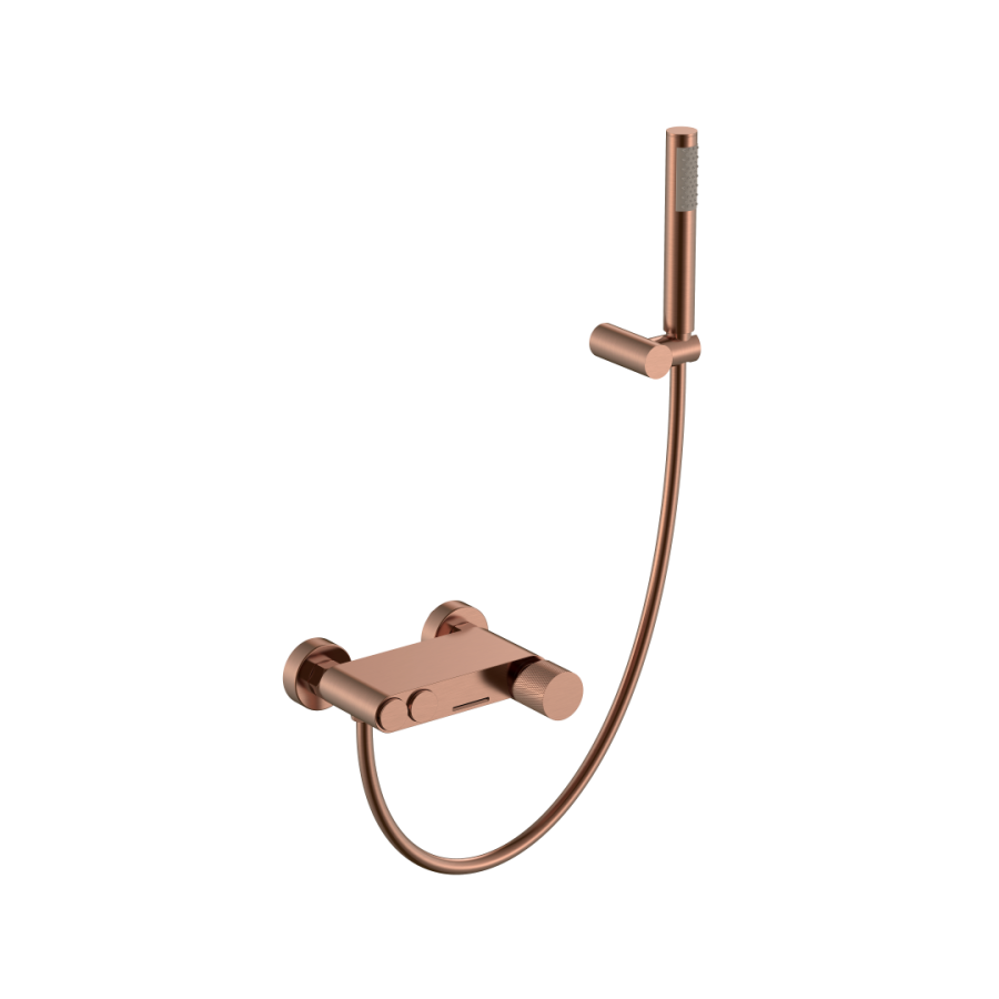 Смеситель для ванны с душевым гарнитуром Boheme Stick ручка Touch Copper Brushed 123-CB.2