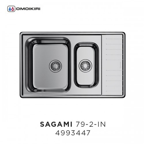 Omoikiri Sagami 79-2-IN-L 4993447 кухонная мойка нержавеющая сталь 79x50см