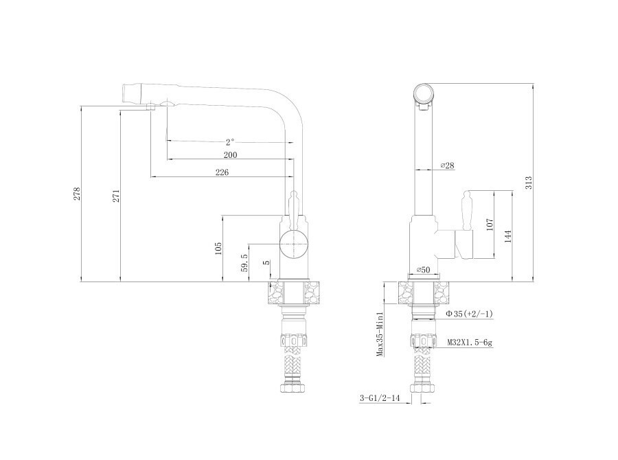 Haiba HB70301 смеситель для кухни полированная сталь