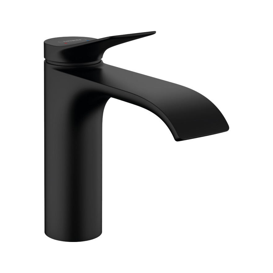 Hansgrohe Vivenis Смеситель для раковины 110 со сливным гарнитуром черный матовый 75020670