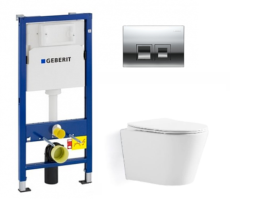 Инсталляция Geberit Duofix Delta 458.149.21.1 с клавишей и унитазом Sole УТ000090240