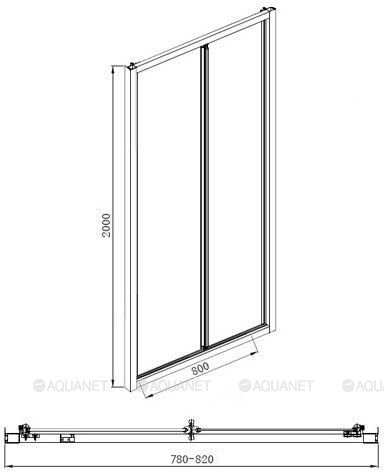 Aquanet Alfa NAA6422 душевые двери 80*200