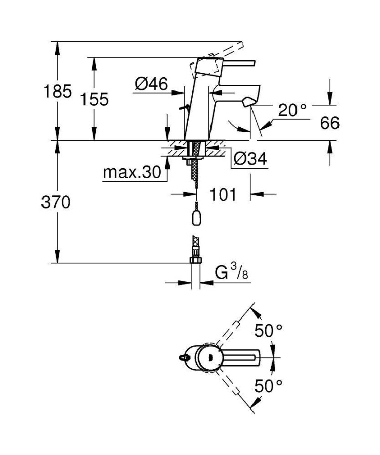 Grohe Concetto 3220610E смеситель для раковины 28 мм