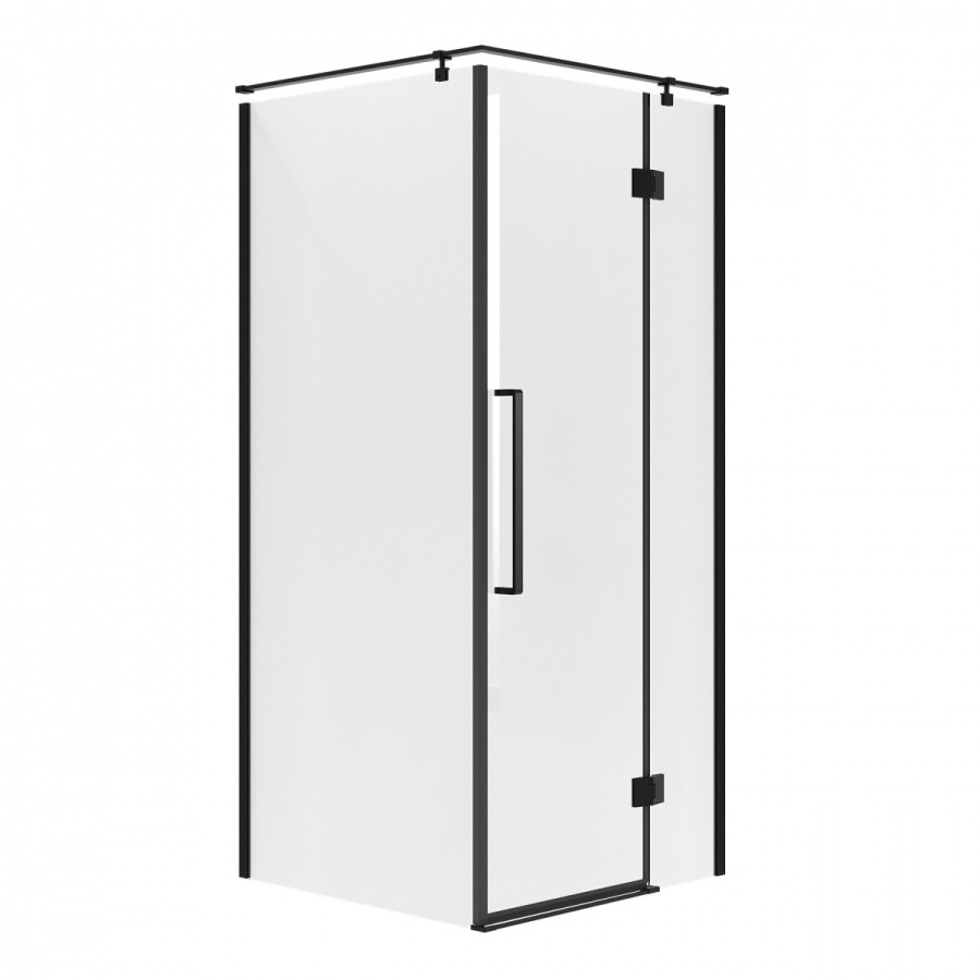 Душевое ограждение Niagara Nova NG-6831-34ВLACK (90х90х195) квадрат,черный матовый,двери распашные,стекло прозрачное,1 место