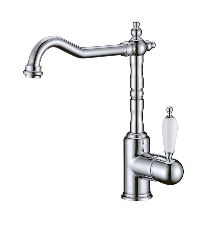 Смеситель для кухни Boheme Kitchen Tradizionale Chromo белая керамика 103