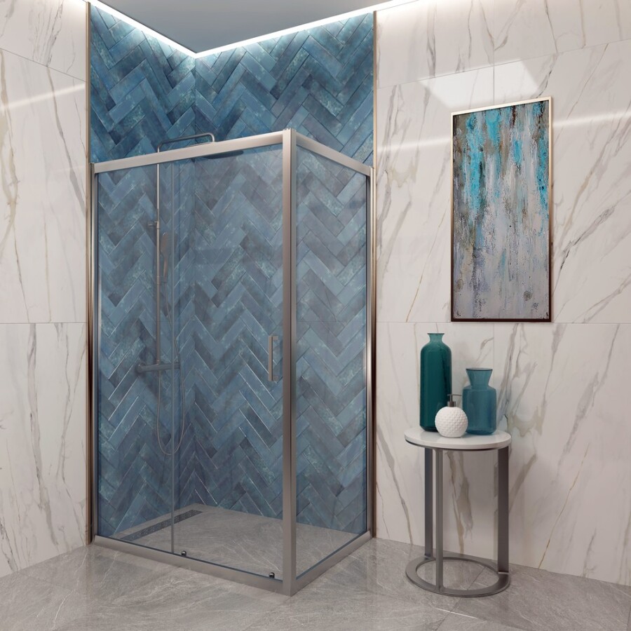 EG2C Душевое ограждение прямоугольное EvaGold 120х100, профиль хром, прозрачное стекло EG220048