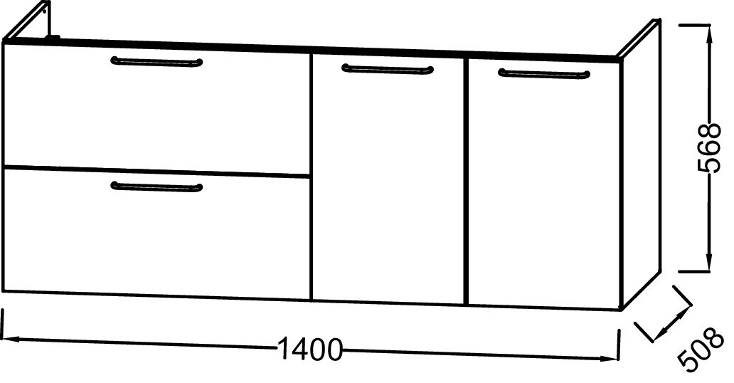 Jacob Delafon Odeon Rive Gauche EB2546-R5-NR4 140 см тумба под раковину подвесная