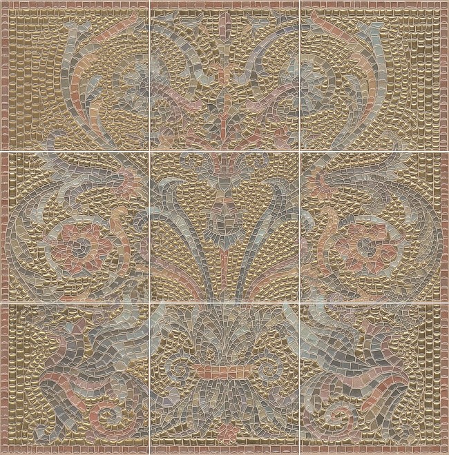 Kerama Marazzi Виченца 45х45 см панно настенное из 9 шт матовое золото HGDB999x17000