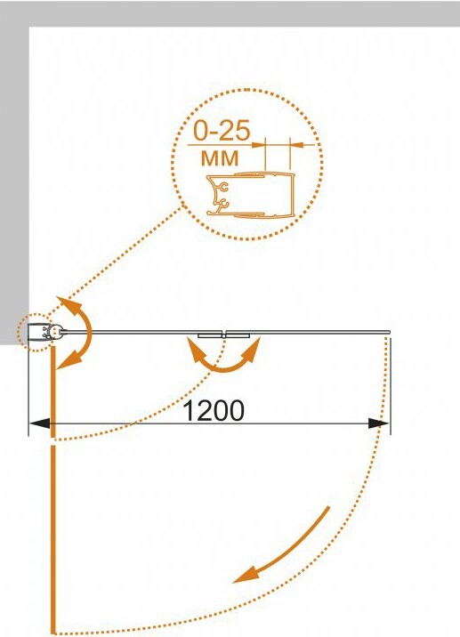 Cezares ECO-O-V-21-120/140-C-Cr 120*140 шторка на ванну