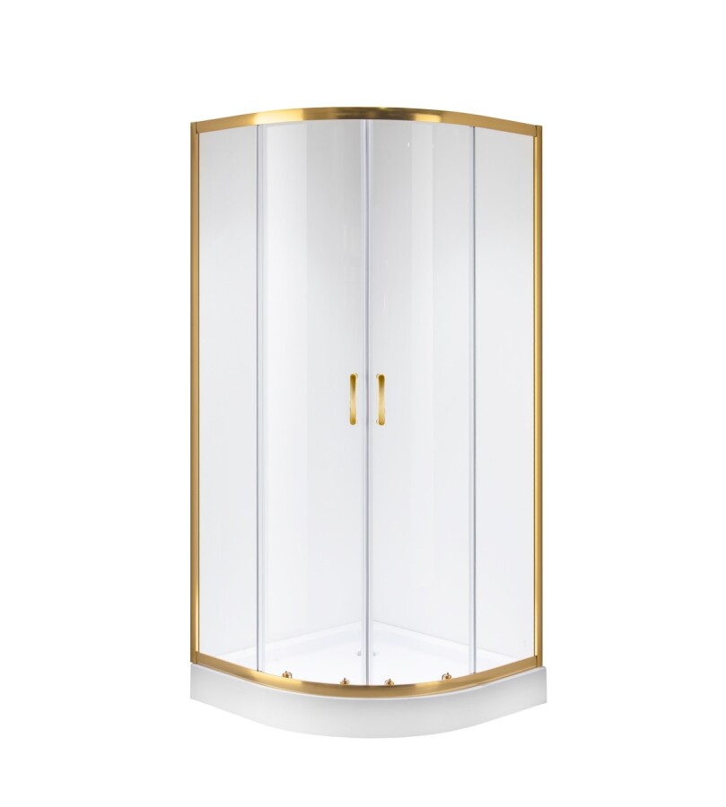 Душевое ограждение Niagara Nova NG-6407-08GOLD (100х100х195) четверть круга,золото,двери раздвижные,стекло прозрачное,1 место 64070811GOLD