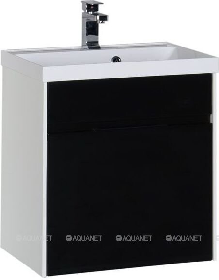 Aquanet Латина 60 тумба с умывальником 00212937 подвесная черная