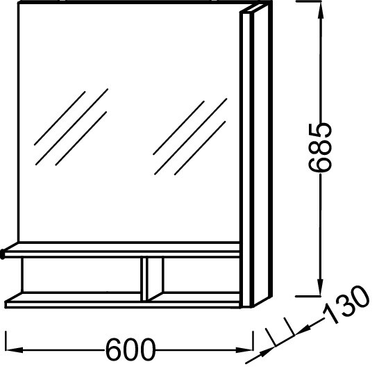 Зеркальное полотно Jacob Delafon Terrace R 60*13*68,5 см EB1180D-NF