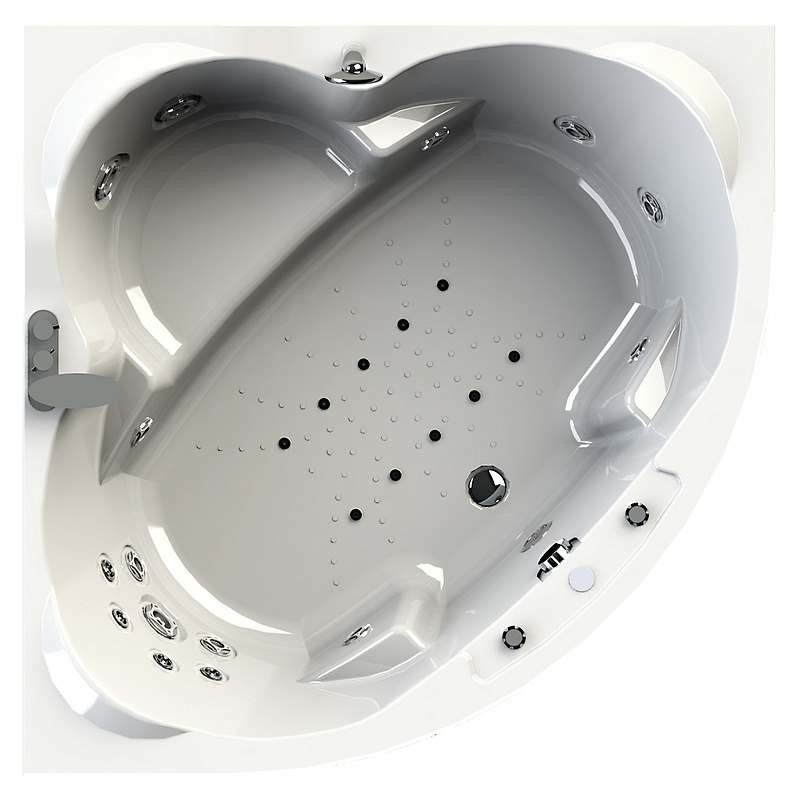 Radomir Сорренто 2 Комфорт White 140x140 см ванна акриловая угловая c гидромассажем белая