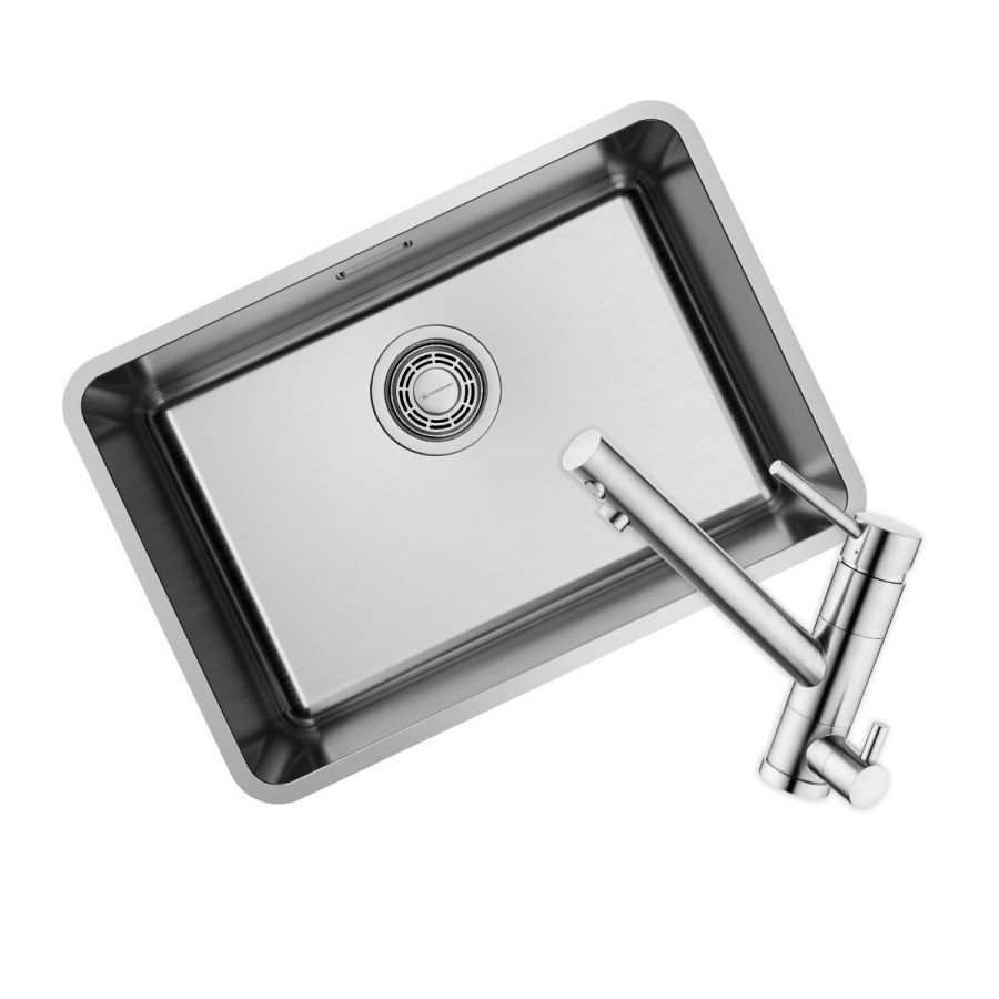 Omoikiri OMI 53-U/I-IN ULTRA MINI + TONAMI-BN комплект мойка кухонная + смеситель 7405.4018