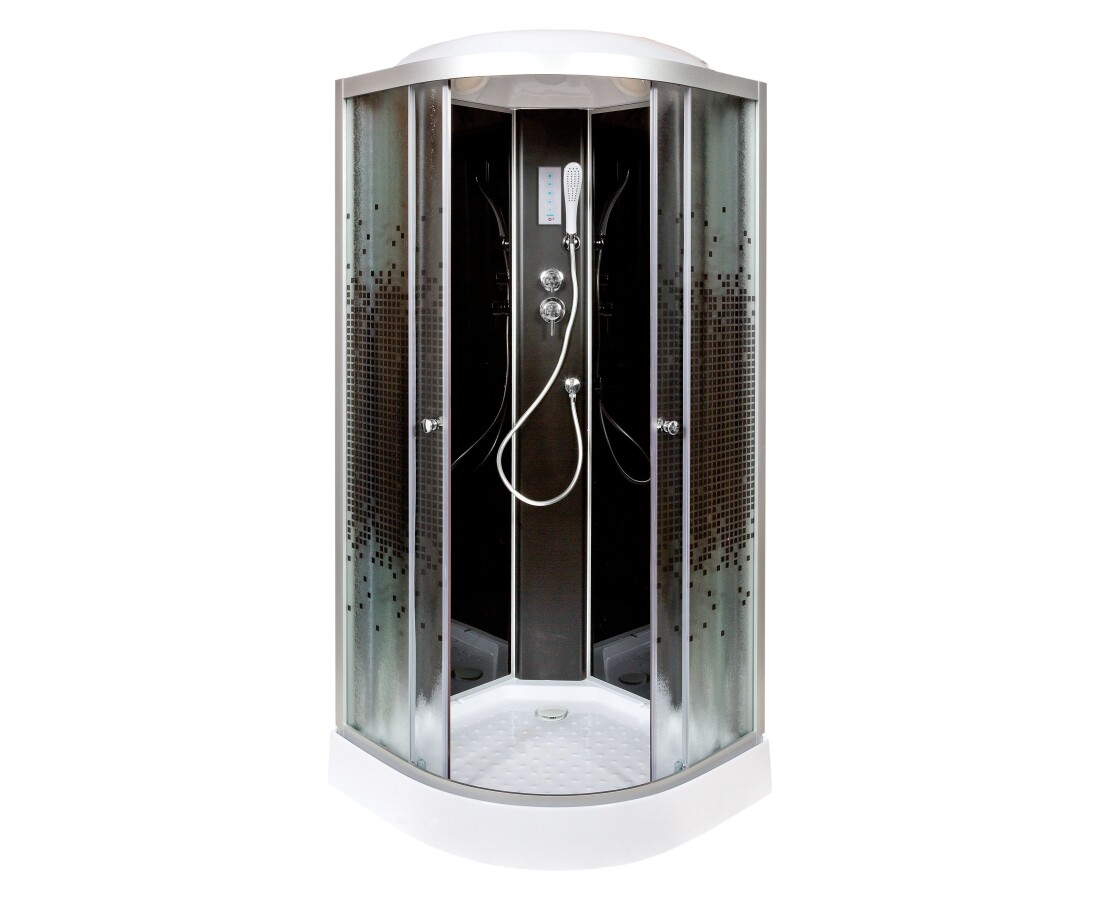 Deto душевая кабина 90х90 L809ELBLACK с электрикой