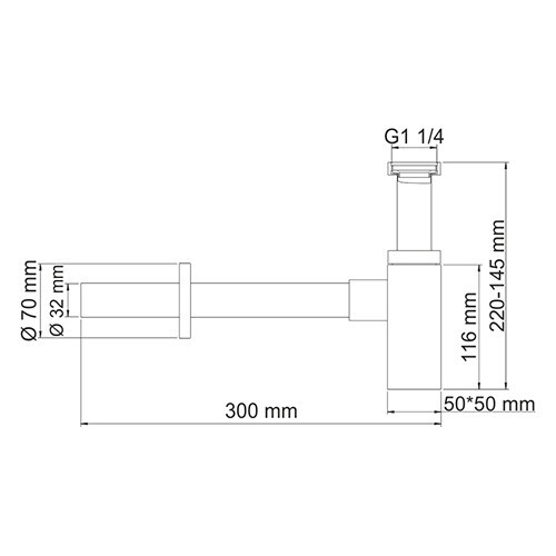 WasserKRAFT A072 сифон для раковины хром
